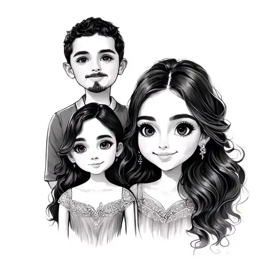 My family is made up of Saverio and Valentina (father and mother) and Valerio and Sabrina (first son, second daughter). Co tattoo design idea