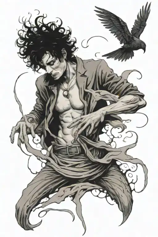 sandman neil gaiman letting sand fall tattoo design idea