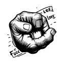 fuck love on knuckles tattoo design idea