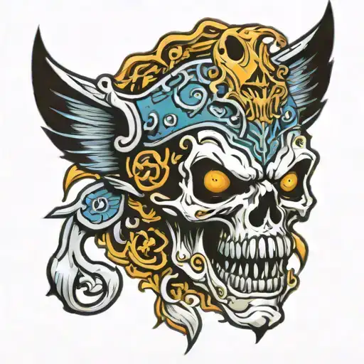 Davis and Elkins college mascot Vic Rattlehead tattoo design idea