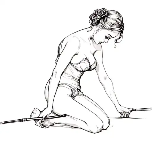riding crop on woman bending over tattoo design idea