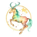 Capricorn constellation intertwined symbolizing the client's love tattoo design idea