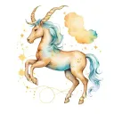 Capricorn constellation intertwined symbolizing the client's love tattoo design idea