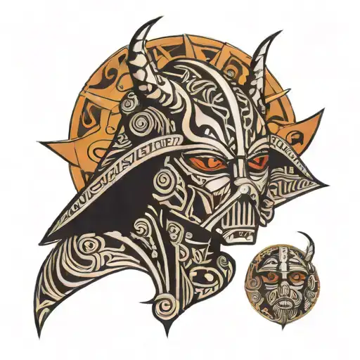star wars, villain, tribal pattern tattoo design idea