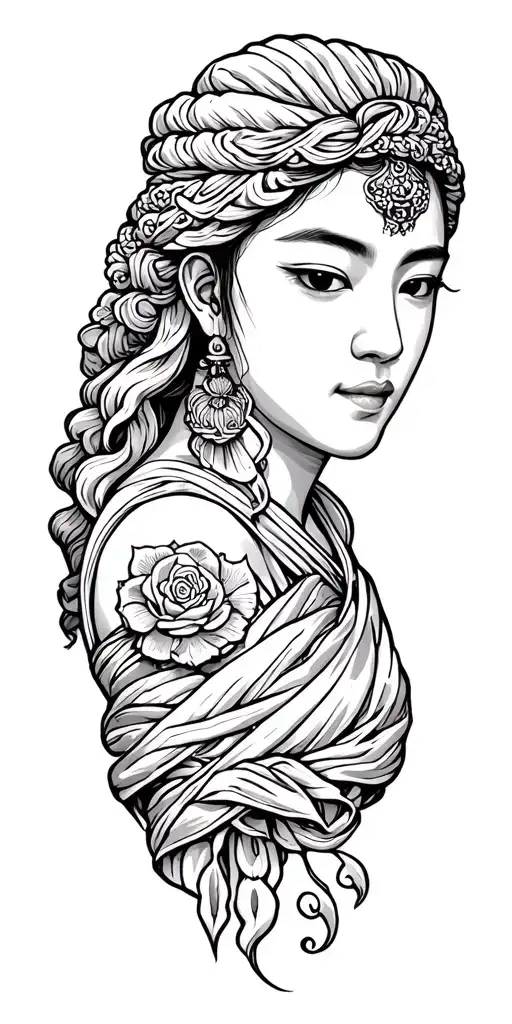 It should be all over the left arm. I like Greek philosophy, but I am Asian. My vintage is 2000 and D tattoo design idea