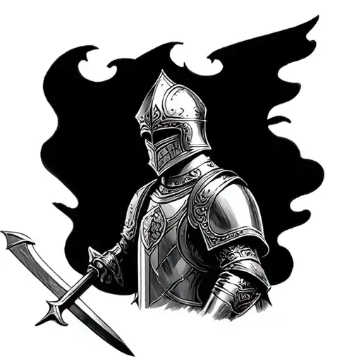 English knight history tattoo design idea