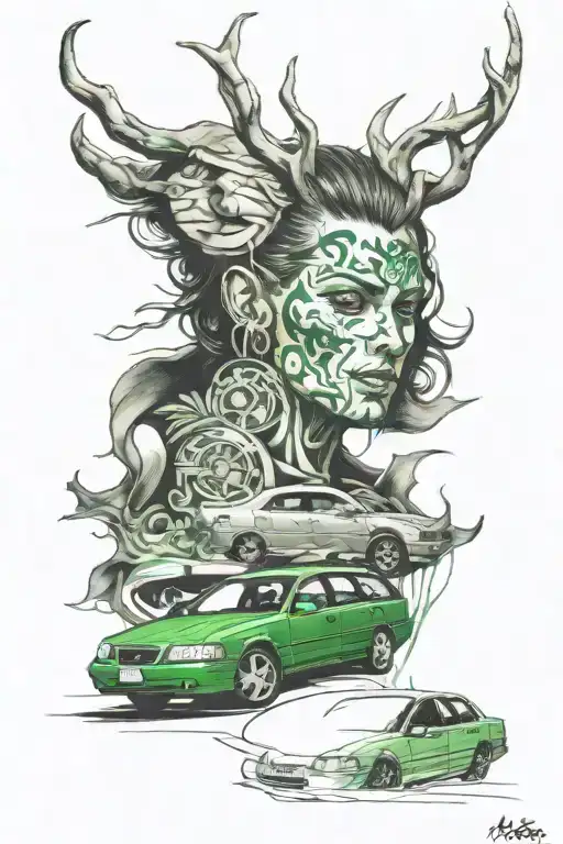 1998 volvo v70 green tat tattoo design idea