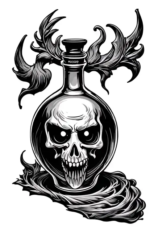 kuzco poison bottle tattoo design idea