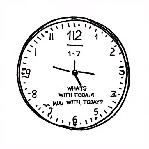90s digital clock showing time 1:37 and quote on clock whats with today, today?  tattoo design idea