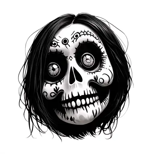 voodoo dolls peeking tattoo design idea