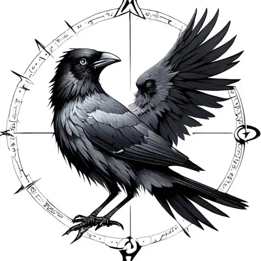 Vegvisir, magpie, slaanesh, emperors children tattoo design idea