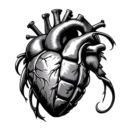 Grenade Heart tattoo design idea