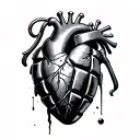Grenade Heart tattoo design idea