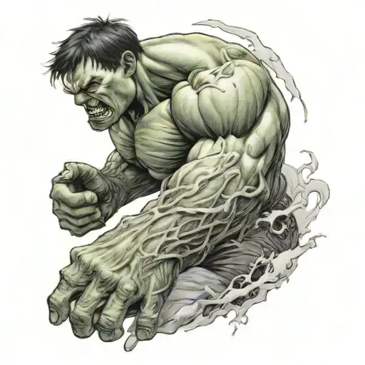 hulk inside a ; tattoo design idea