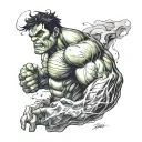 hulk inside a ; tattoo design idea