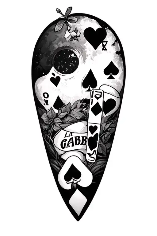 lonely world lifes a gamble style inspired tattoo design idea