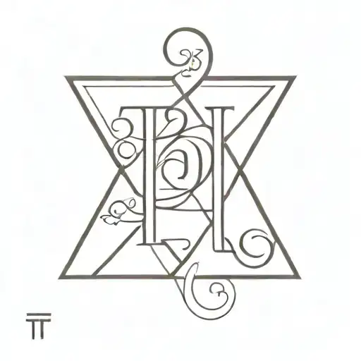 Ukrainian tryzoub with the initials T and L with a symbol of brotherhood tattoo design idea
