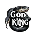 text saying god is king cobra tattoo design idea