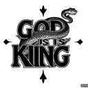text saying god is king cobra tattoo design idea