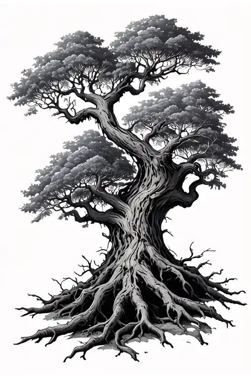 half alive have dead tree growing tattoo design idea