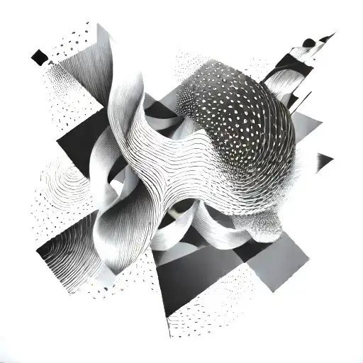 An abstract representation of movement in the form of flowing lines and shapes tattoo design idea