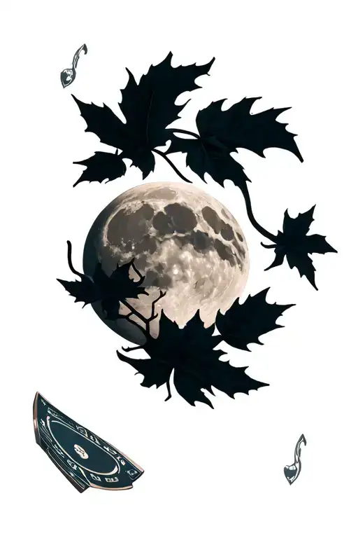 autumn moon casino game tattoo design idea