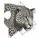 Amur leopard on snow tattoo design idea