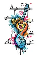 music heartbeat love happy face tattoo design idea