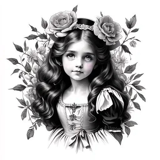 Alice in wonderland dark tattoo design idea