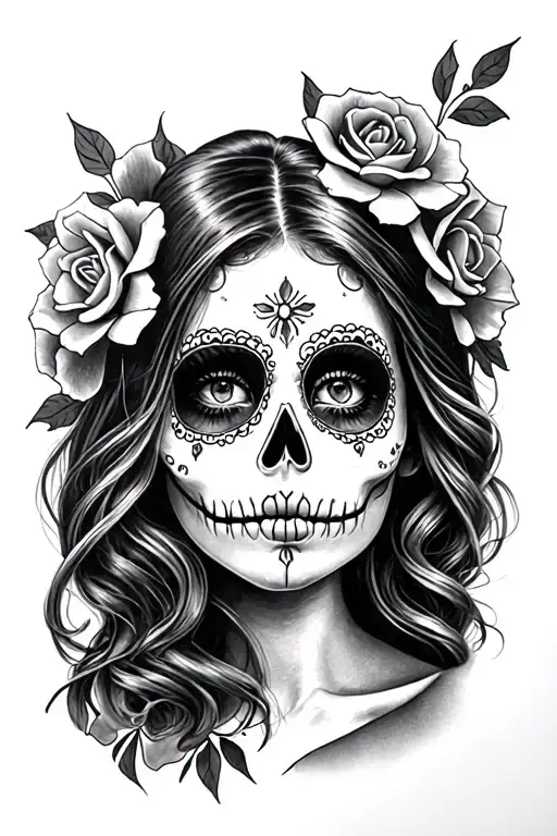 day of the dead girl tattoo design idea