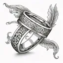 Mens Wedding Ring tattoo design idea