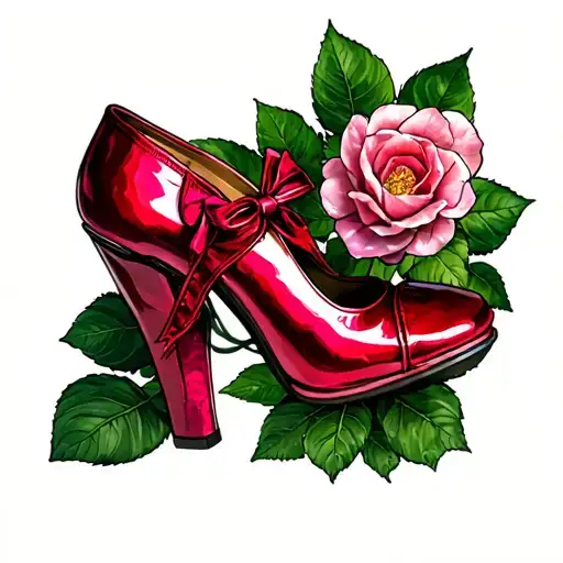 ruby slippers wizard of oz tattoo design idea