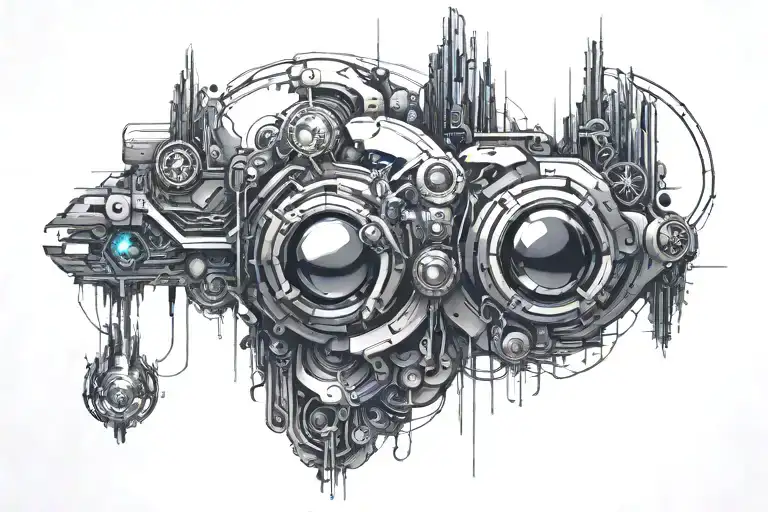 Cyberpunk tattoo design idea