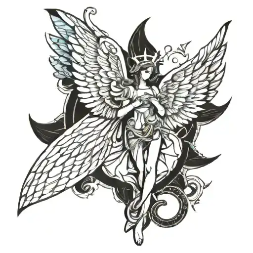 angel mosaic tattoo design idea