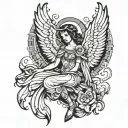 angel mosaic tattoo design idea