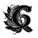 Cursive C tattoo design idea