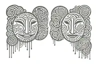 happy and sad face tattoo design idea