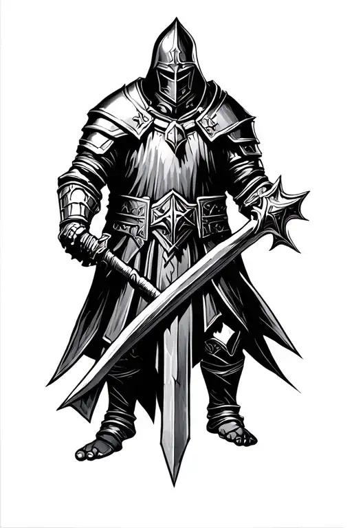 Black Templar Warhammer tattoo design idea