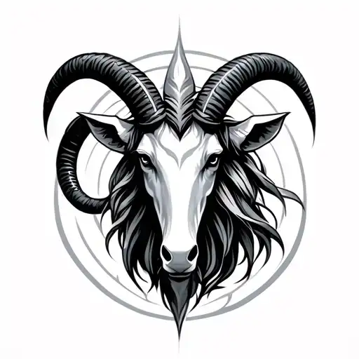 capricorn symbol with 01 tattoo design idea