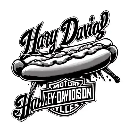 hotdog harley davidson tattoo design idea