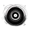 Create a tattoo with two concentric circles. The outer circle will only have the text “/  ..    .-.. --- ...- .    -.--  tattoo design idea