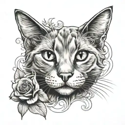 cat memorial tattoo design idea