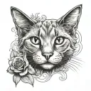 cat memorial tattoo design idea