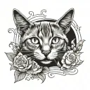 cat memorial tattoo design idea