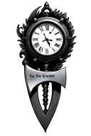 something for grandad and little clock with blade axe inspired tattoo design idea