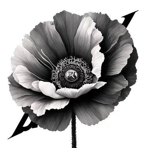 poppy with the numbers 143 x infinity symbol surrounded tattoo design idea