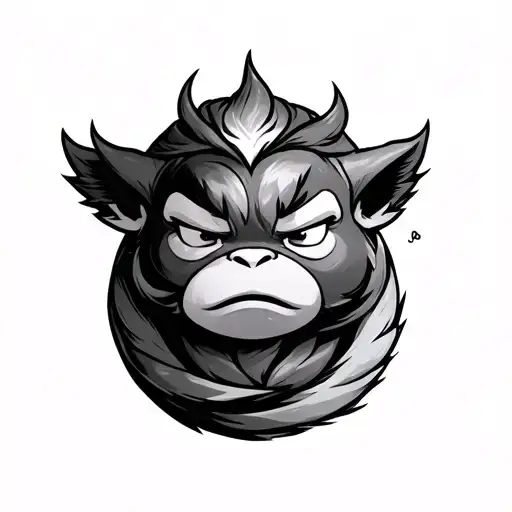 appa from Avatar Last Airbender curled up sleeping tattoo design idea