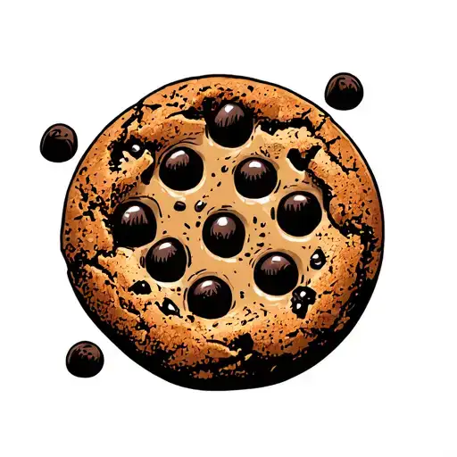 small chocolate chip cookie tattoo design idea