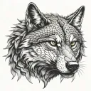 snake around a wolf face morphing tattoo design idea