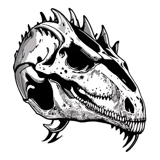 "Dinosaur skull" motorcycle helmet tattoo design idea